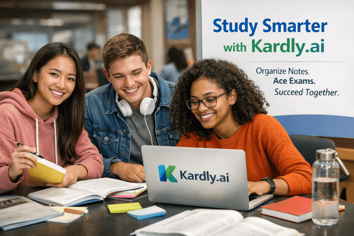 Student-focused study workspace illustration